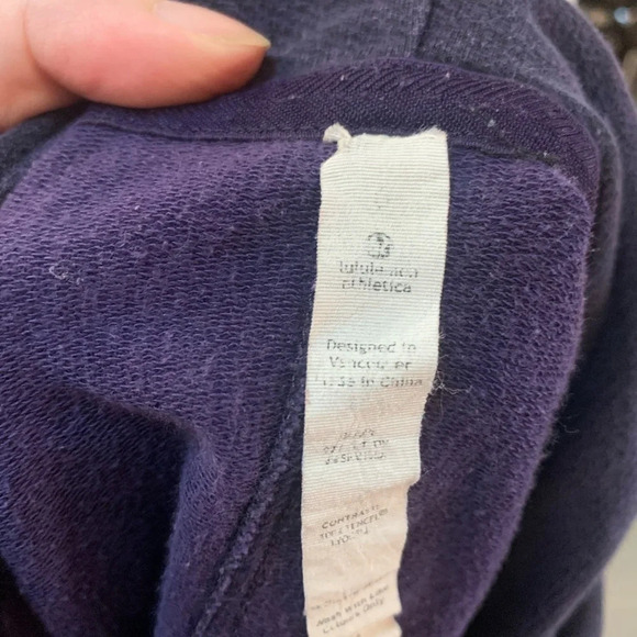 Lululemon Heathered Purple Cropped Hoodie High Low Hem Tencel Lyocell 6 - Picture 3 of 9